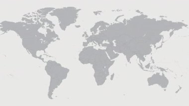 Dünya haritasında Suriye. 4K canlandırması.