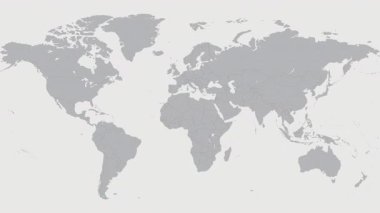 Dünya haritasında Guyana. 4K canlandırması.