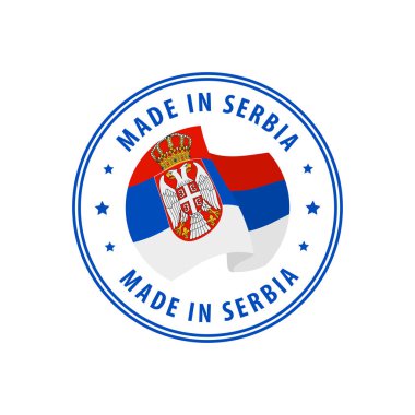 Sırbistan damgası, çıkartma. Vektör illüstrasyonu.