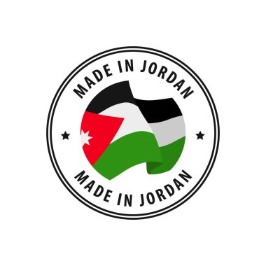 Ürdün damgası, çıkartma. Vektör illüstrasyonu.