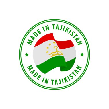 Tacikistan damgalı, çıkartmalı. Vektör illüstrasyonu.