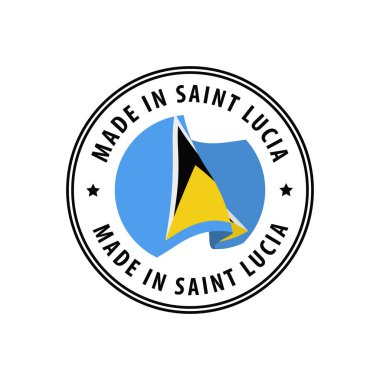 Saint Lucia damgalı, çıkartmalı. Vektör illüstrasyonu.