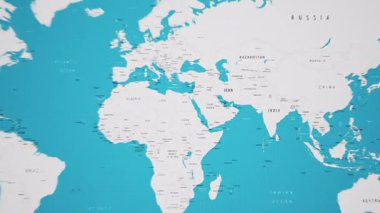 Canlandırılmış Ulusal Bayrağıyla Dünya Haritasında Umman