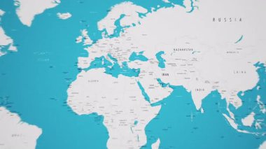 Animasyon Ulusal Bayrağıyla Dünya Haritasında Azerbaycan