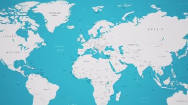 Animasyon Ulusal Bayrağıyla Dünya Haritasında İsveç