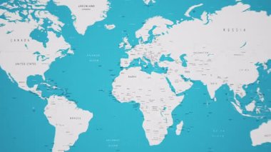 İspanya Ulusal Bayrağı Canlandırılmış Dünya Haritasında