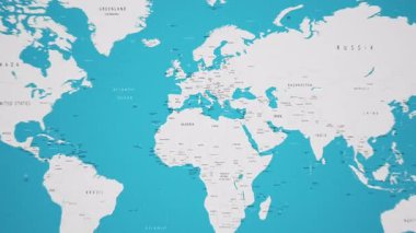 İtalya Animasyon Ulusal Bayrağıyla Dünya Haritasında