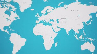 İran Dünya Haritasında Animasyon Ulusal Bayrağında