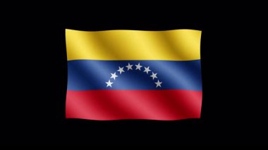 Venezuela - Şeffaf arkaplanda bayrak sallamanın yüksek kaliteli animasyonu. Kusursuz animasyon.