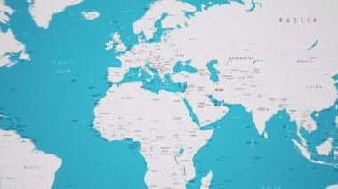 Animasyon Ulusal Bayrağıyla Dünya Haritasında Suriye