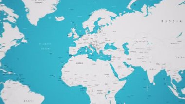 Polonya Animasyon Ulusal Bayrağıyla Dünya Haritasında