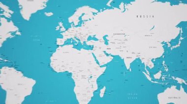 Afganistan Dünya Haritasında Animasyon Ulusal Bayrağıyla