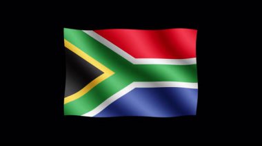 Güney Afrika - Şeffaf arkaplanda bayrak sallamanın yüksek kaliteli animasyonu. Kusursuz animasyon.