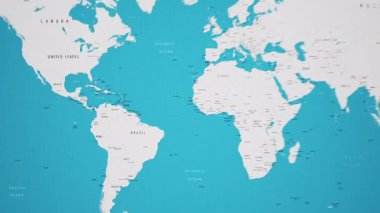 Canlandırılmış Ulusal Bayrak ile Dünya Haritasında Bolivya