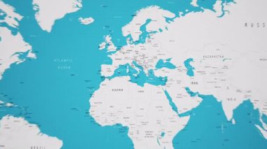 Avusturya Animasyon Ulusal Bayrağıyla Dünya Haritasında