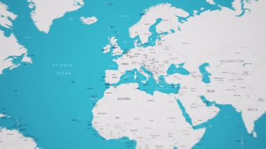 Animasyon Ulusal Bayrağıyla Dünya Haritasında Belçika