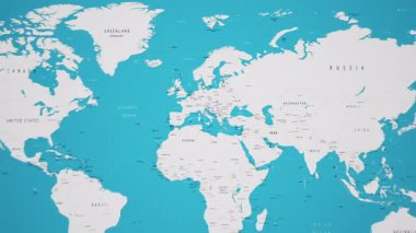 Canlandırılmış Ulusal Bayrağıyla Dünya Haritasında Norveç