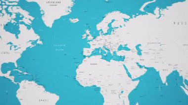 İrlanda Animasyon Ulusal Bayrağıyla Dünya Haritasında