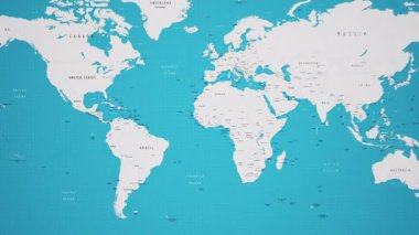 Animasyon Ulusal Bayrağıyla Dünya Haritasında Şili