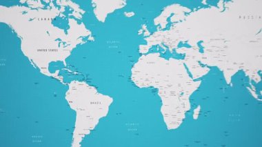 Dünya Haritasında Animasyon Ulusal Bayrağı Üzerinde Kolombiya