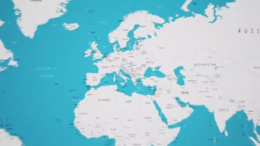 Animasyon Ulusal Bayrağıyla Litvanya Dünya Haritasında