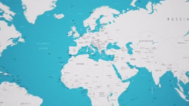 Slovakya Ulusal Bayrağı Canlandırılmış Dünya Haritasında