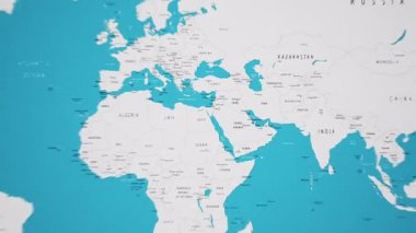 Animasyon Ulusal Bayrağıyla Dünya Haritasında Kuveyt