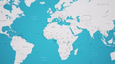 Nijerya Dünya Haritasında Animasyon Ulusal Bayrağıyla