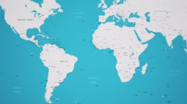 Animasyon Ulusal Bayrağıyla Dünya Haritasında Uruguay
