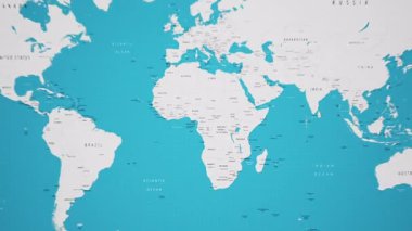 Animasyon Ulusal Bayrağıyla Dünya Haritasında Namibya