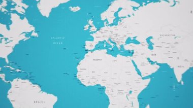 Dünya Haritasında Animasyon Ulusal Bayrağı Üzerinde Portekiz