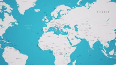 Romanya Animasyon Ulusal Bayrağıyla Dünya Haritasında