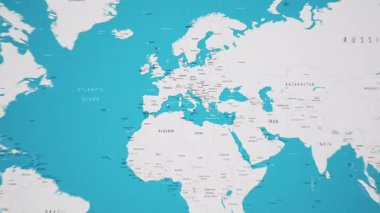 Dünya Haritasında Animasyon Ulusal Bayrağı Üzerinde Çek Cumhuriyeti