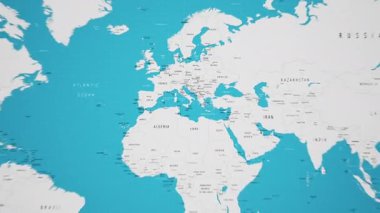 Macaristan Animasyon Ulusal Bayrağıyla Dünya Haritasında