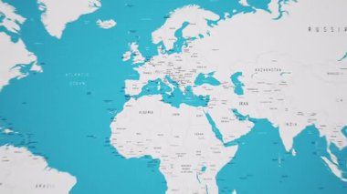 Sırbistan Animasyon Ulusal Bayrağıyla Dünya Haritasında