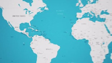 Animasyon Ulusal Bayrağıyla Dünya Haritasında Kosta Rika