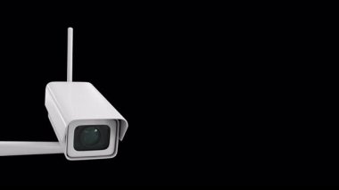 Kamera duvarları tarıyor. Şeffaf arkaplanda kusursuz döngü.