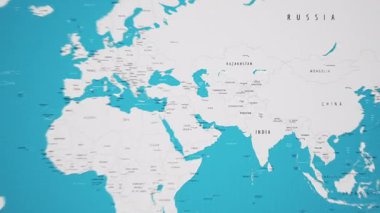 Dünya Haritasında Animasyon Ulusal Bayrağıyla Tacikistan