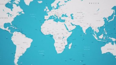 Animasyon Ulusal Bayrağıyla Dünya Haritasında Mozambik