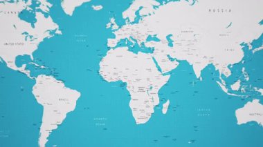 Angola Animasyon Ulusal Bayrağı ile Dünya Haritasında