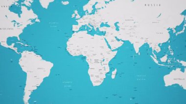 Dünya Haritasında Animasyon Ulusal Bayrağıyla Zimbabwe