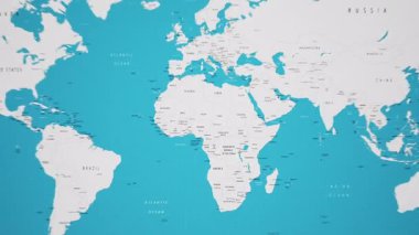 Animasyon Ulusal Bayrağıyla Dünya Haritasında Kongo Cumhuriyeti