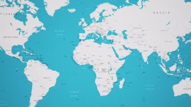 Animasyon Ulusal Bayrağıyla Dünya Haritasında Kamerun