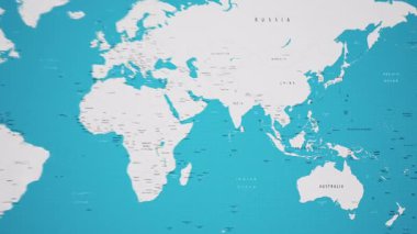 Animasyon Ulusal Bayrağıyla Dünya Haritasında Papua Yeni Gine