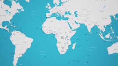 Animasyon Ulusal Bayrağıyla Dünya Haritasında Botswana