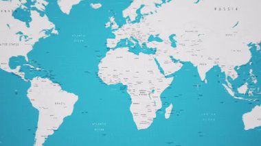 Gabon Animasyon Ulusal Bayrağı ile Dünya Haritasında