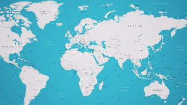 Animasyon Ulusal Bayrağıyla Dünya Haritasında Moğolistan