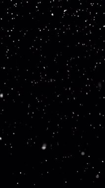 Siyah arka planda kusursuz döngüsü olan gerçekçi kar yağışı animasyonu.