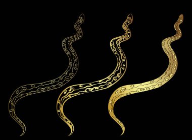 El çizimi yılan illüstrasyonu beyaz arka planda izole edildi. Süt yılanı vektörü. Altın yılan vektörü..