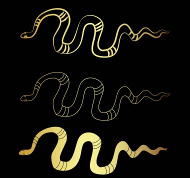 El çizimi yılan illüstrasyonu beyaz arka planda izole edildi. Süt yılanı vektörü. Altın yılan vektörü..